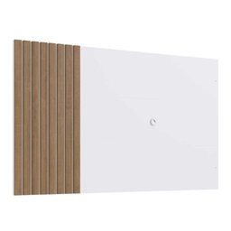 Painel Suspenso para Tv com Detalhes Ripados 1,80 M Cor:branco com Mel - 5