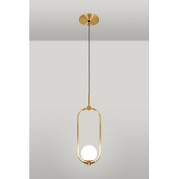Kit 3 Luminárias Lustre Arco Dourado Globo Cama Quarto 43cm - 3