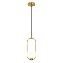 Kit 3 Luminárias Lustre Arco Dourado Globo Cama Quarto 43cm - 2