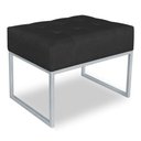 Ver imagem 1 de Puff Lisa Suede Base Metálica Industrial Prata - Pallazio Preto