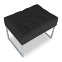 Ver imagem 3 de Puff Lisa Suede Base Metálica Industrial Prata - Pallazio Preto