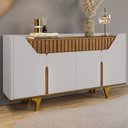 Ver imagem 2 de Balcão Buffet 4 Portas Danubio 180 cm Off White Naturalle Bechara