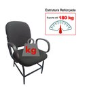 Ver imagem 3 de Cadeira Cadeirão Reforçado Plus Size 180 Kg Anatômica Courvin Cinza