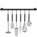 Ver imagem 4 de Porta Utensílios e Talheres 40cm com 6 Ganchos Preto Fs