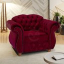 Ver imagem 3 de Poltrona Chesterfield Merlô Via Encanto Veludo Bordô
