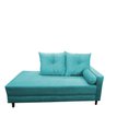 Ver imagem 1 de Divã Recamier Berlim 1,60 cm Lado Esquerdo Suede Azul Turqueza