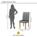 Ver imagem 3 de Kit 2 Cadeiras para Sala de Jantar Pés em Madeira Maciça Mari Cinza/Cinamomo/Linho Prata