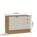 Ver imagem 4 de Balcão de Cozinha para Pia com 2 Gavetas e Frentes em MDF Americana Provence Cinamomo/Off White