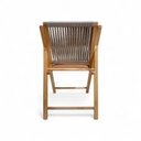 Ver imagem 3 de Cadeira em Madeira sem Braço Assento de Couro Sintético Encosto de Corda Trançada Cor Mel Corano Tel