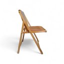 Ver imagem 2 de Cadeira em Madeira sem Braço Assento de Couro Sintético Encosto de Corda Trançada Cor Mel Corano Tel