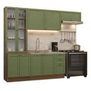 Ver imagem 2 de Armário de Cozinha Completa 270 cm Rustic/Verde Vik Madesa 05