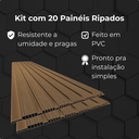 Ver imagem 4 de Kit 20 Placas Painel Ripado Pvc 3d 20x300cm Decorativo