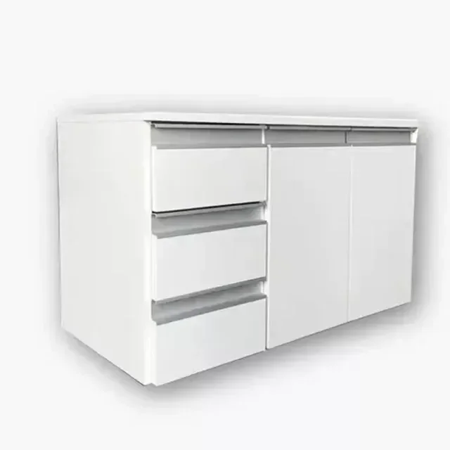Gabinete Suspenso Banheiro Super Luxo 3 Gavetas 2 Portas + Suporte Ecopux Ecogbs - Ecoplanejados
