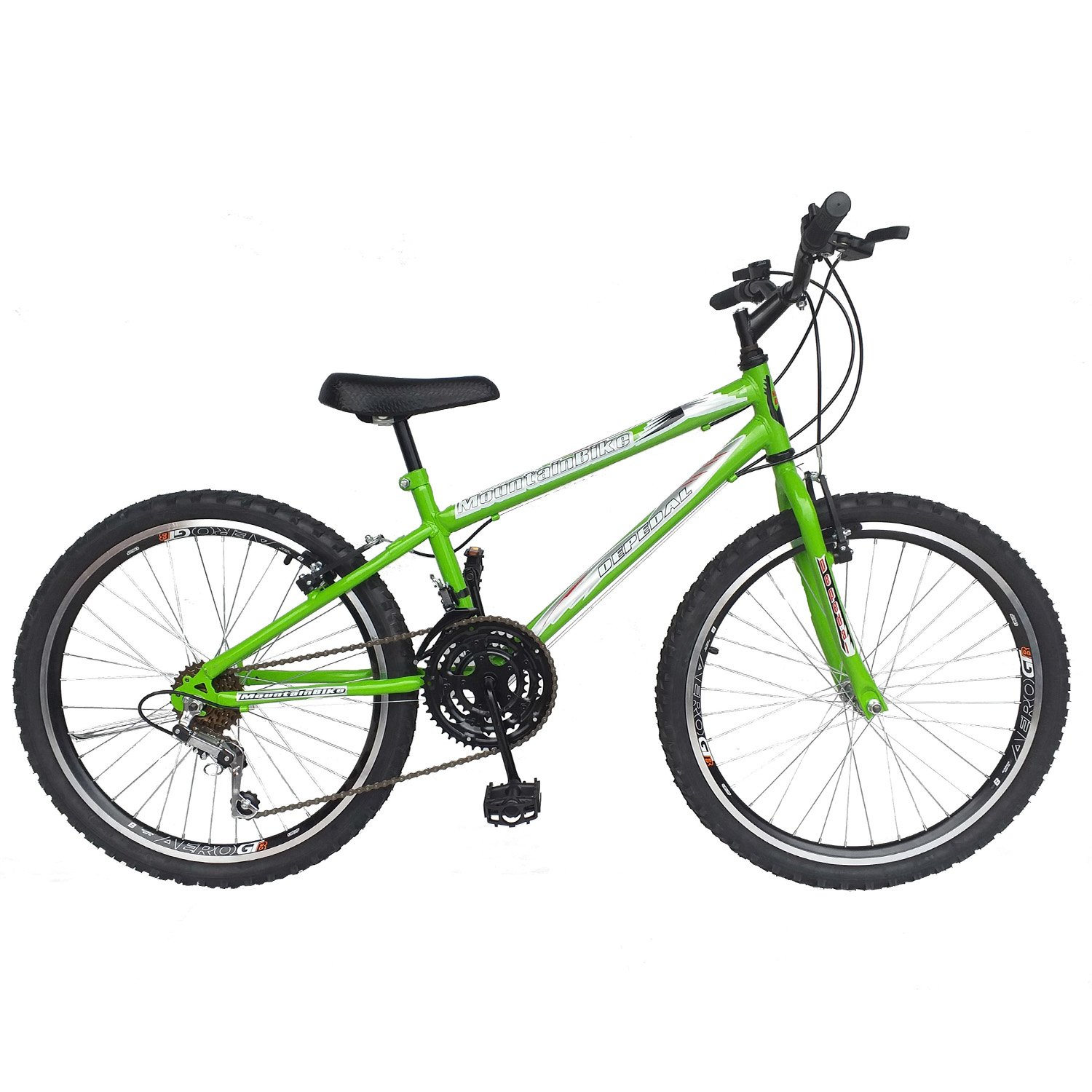 Bicicleta aro 24 masc preta rebaixada com aro aero verde