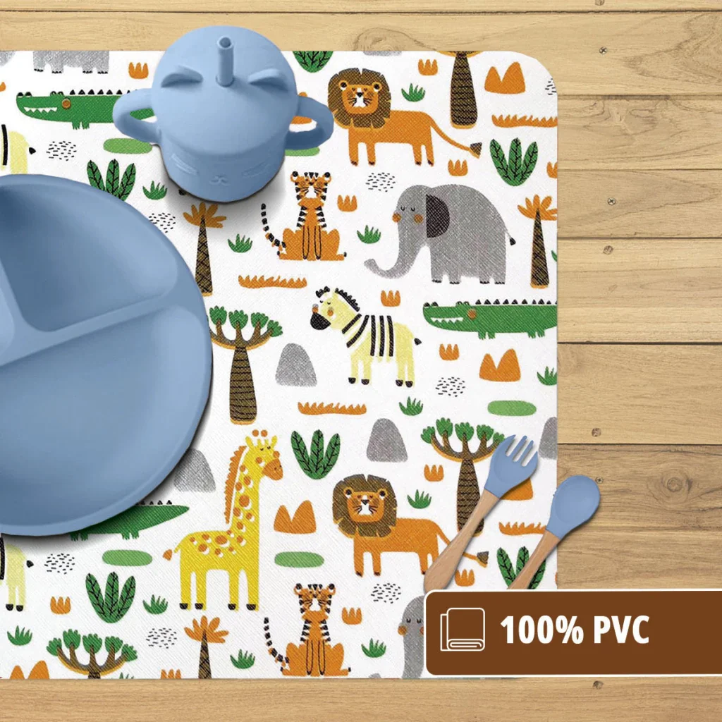 6 Jogo Americano Infantil Savana Impermeável Pvc 6 Lugares - 5