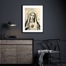 Quadro Sagrado Coração de Maria Preto e Branco - 60x48cm:madeira Branca - 1