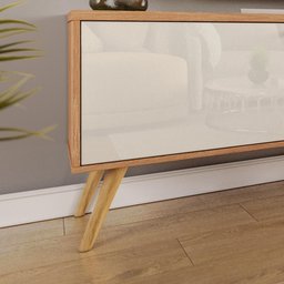 Rack com Painel Sevilla Led Efeito Ripado 3d para Tv até 70 Polegadas 183cm - 6