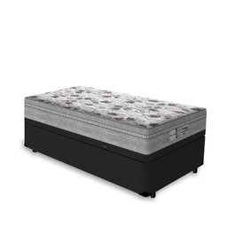 Cama Box Com Baú Solteiro + Colchão De Molas Ensacadas - Probel - Evolution 88x188x74cm:preto - 3