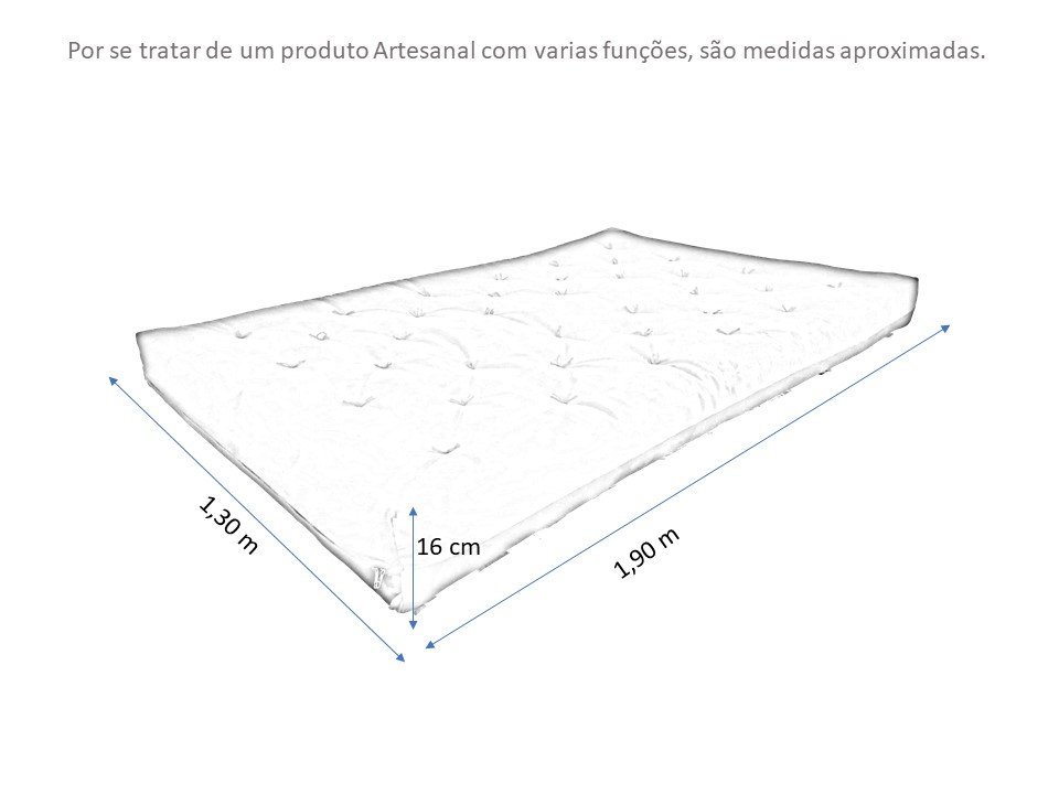 Colchão Futon Casal Dobrável Sofá Cama Bege - 4