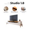 Rack Bancada Ambiene Studio com Painel para Tv Loft 1.8 Off White Nature - Imcal - 6