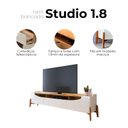 Ver imagem 6 de Rack Bancada Ambiene Studio com Painel para Tv Loft 1.8 Off White Nature - Imcal