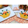 Kit de Cozinha Bordado Patchwork - Regador Amarelo com Flores Arte & Tear - 1