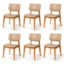 Ver imagem 1 de Kit 6 Cadeira de Jantar Madeira Maciça Manuela Estofada Premium Ergonomica Confortável Di Franco