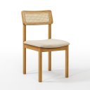 Ver imagem 1 de Kit 2 Cadeiras Lua de Madeira Maciça Nobre com Encosto em Tela - Facinatta Mel