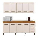 Ver imagem 3 de Cozinha Completa 9 Portas e 3 Gavetas Atenas Kaiki Moveis Nature-off White