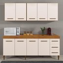 Ver imagem 4 de Cozinha Completa 9 Portas e 3 Gavetas Atenas Kaiki Moveis Nature-off White