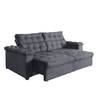 Sofá New Austrália 2 metros Retratil e Reclinavel Suede Cinza – Sofá na Web - 1