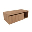 Ver imagem 2 de Balcão Gabinete Suspenso Armário Sem Cuba 80 cm 1 Porta 1 Nicho Lateral Para Banheiro Marrom