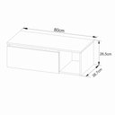 Ver imagem 4 de Balcão Gabinete Suspenso Armário Sem Cuba 80 cm 1 Porta 1 Nicho Lateral Para Banheiro Marrom