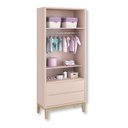 Ver imagem 6 de Quarto de Bebê Berço + Cômoda + Guarda Roupa Rosa Classic Pés em Madeira Natural