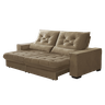 Sofá Retrátil e Reclinável 2,30m Pillow Top Suede Juliette Marrom Castor - 1