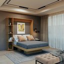 Ver imagem 3 de Cama Articulada Casal com 4 Prateleiras e 2 Nichos Cm8014 Amêndoa Tecnomobili