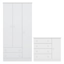 Ver imagem 1 de Quarto de Bebê Doce Sonho com Roupeiro 2617 e Cômoda Sapateira 2561 Qmovi Branco