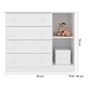 Ver imagem 2 de Quarto de Bebê Doce Sonho com Roupeiro 2617 e Cômoda Sapateira 2561 Qmovi Branco