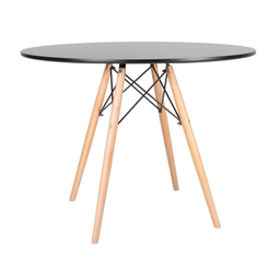 Conjunto de Mesa Jantar Cozinha Sala Redonda120cm Eiffel com 06  Cadeiras Leda Wood Estofadas - 3