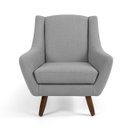 Ver imagem 5 de Poltrona Dekorien Juliet Linho Cinza Claro com Pés com Puff Decoração