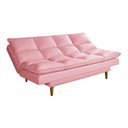 Ver imagem 3 de Sofá Cama Casal 3 Lugares Andorra Suede Rosa 200 Império Estofados
