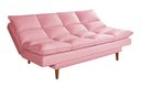 Ver imagem 3 de Sofá Cama Casal 3 Lugares Andorra Suede Rosa 200 Império Estofados