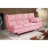 Sofá Cama Casal 3 Lugares Andorra Suede Rosa 200 Império Estofados - 1