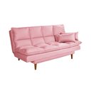 Ver imagem 2 de Sofá Cama Casal 3 Lugares Andorra Suede Rosa 200 Império Estofados