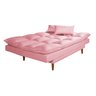 Sofá Cama Casal 3 Lugares Andorra Suede Rosa 200 Império Estofados - 4