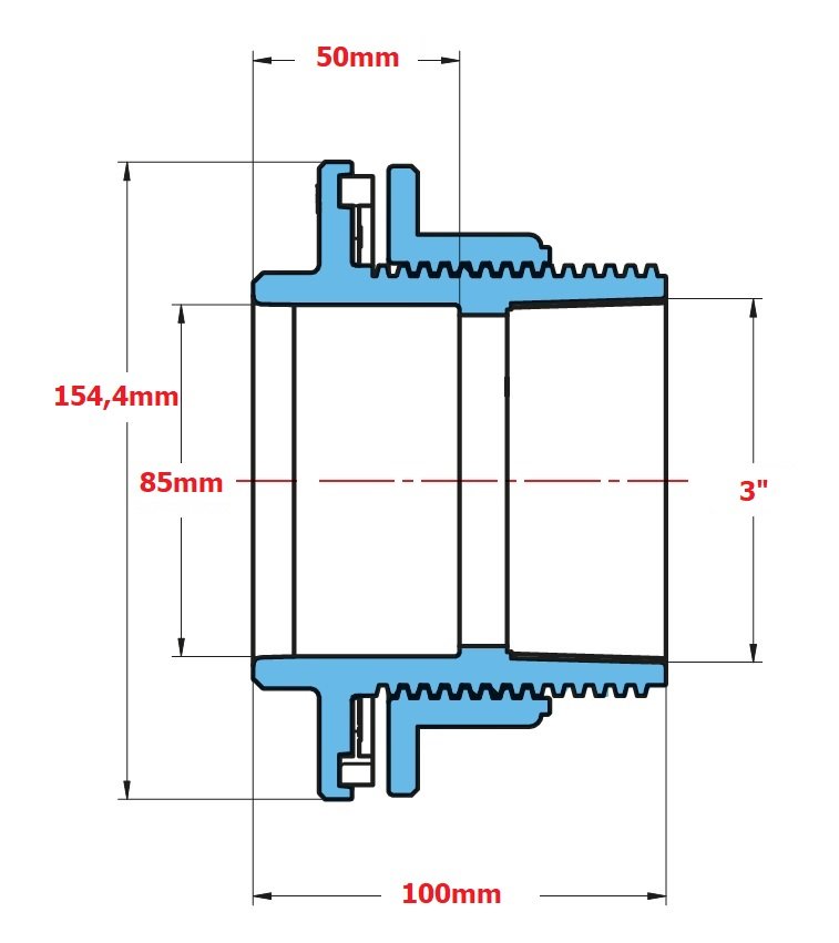 Adaptador / Flange Soldavel Para Caixa Água 85 x 3 Krona - 2
