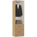 Ver imagem 3 de Guarda Roupa 2 Portas 2 Gavetas Dakota Mdp 47x172x35,5cm Carvalho 8012