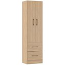 Ver imagem 2 de Guarda Roupa 2 Portas 2 Gavetas Dakota Mdp 47x172x35,5cm Carvalho 8012