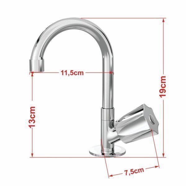 Kit Cuba Q45 com Torneira C50 e Válvula 1 Pol. ABS e Sifão PVC e Flexível Compace - 9