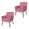 Kit 2 Poltronas Estofadas Para Salão de Beleza Luiza Suede Rosa Barbie - DL Decor - 1